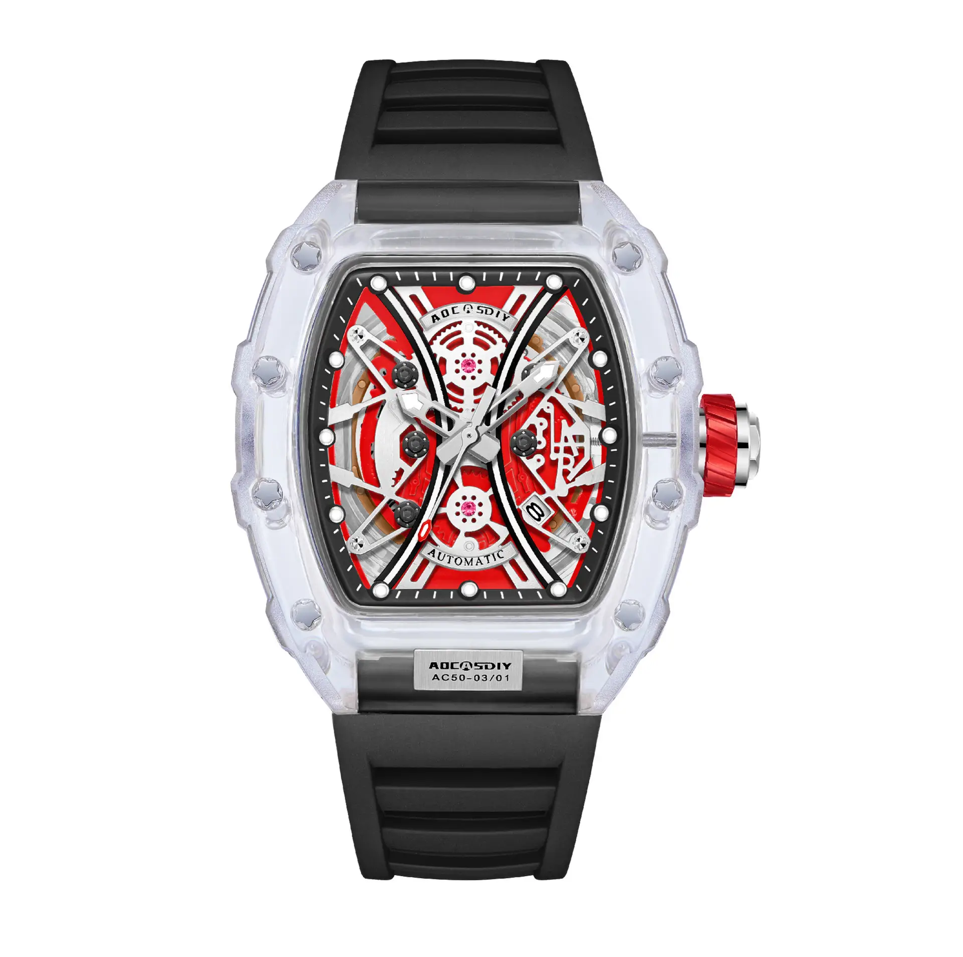 Men's Transparent Quartz Watch with Luminous Dial — feature 15