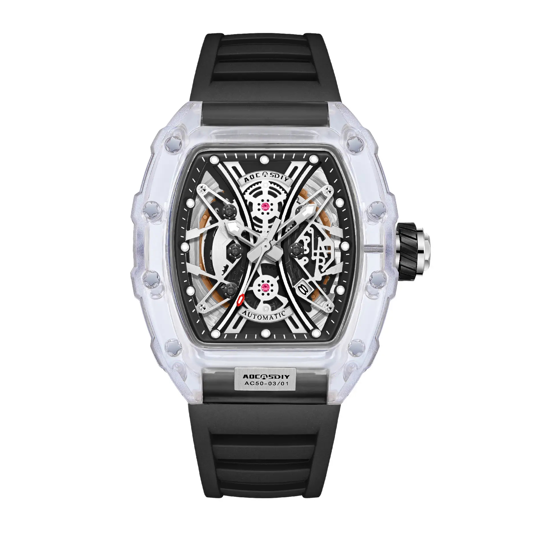 Men's Transparent Quartz Watch with Luminous Dial — feature 16