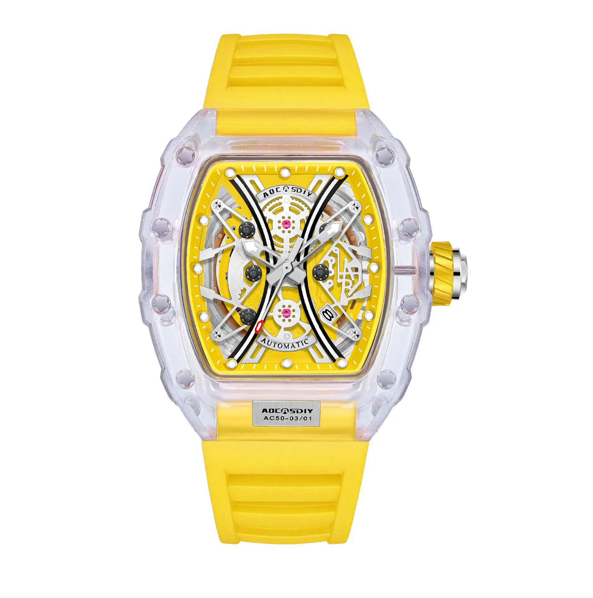 Men's Transparent Quartz Watch with Luminous Dial — feature 17
