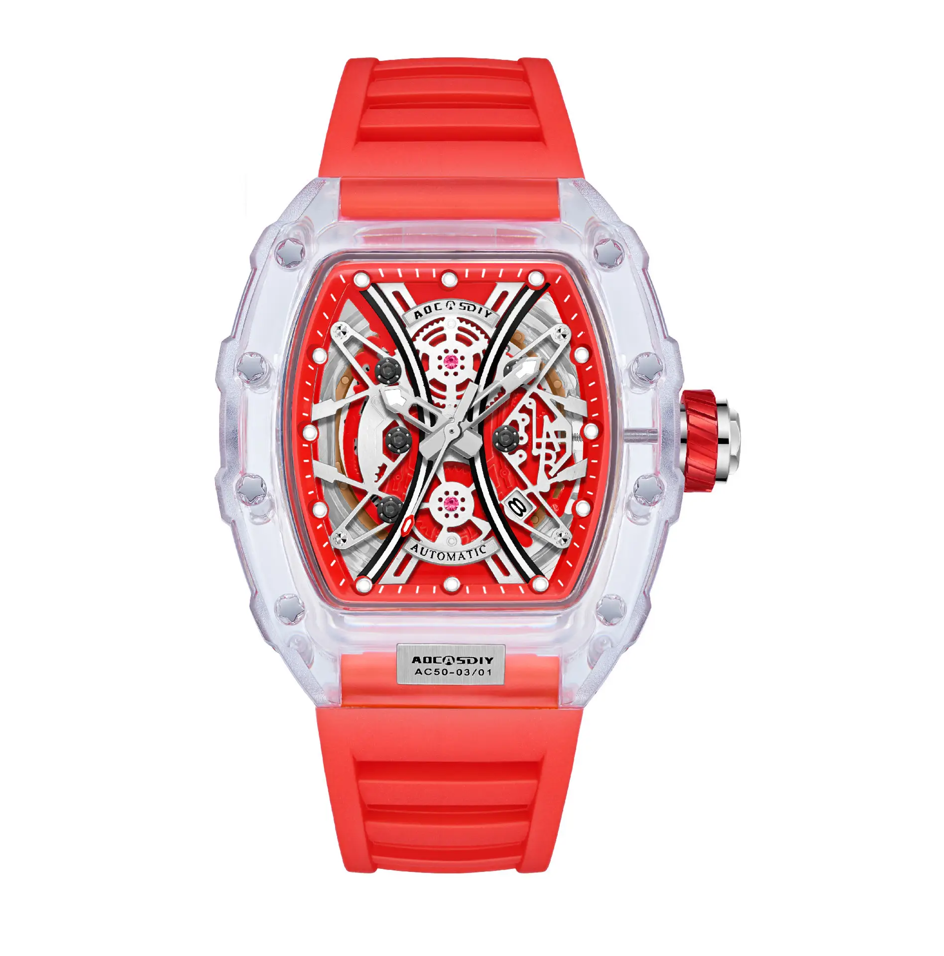 Men's Transparent Quartz Watch with Luminous Dial — feature 19