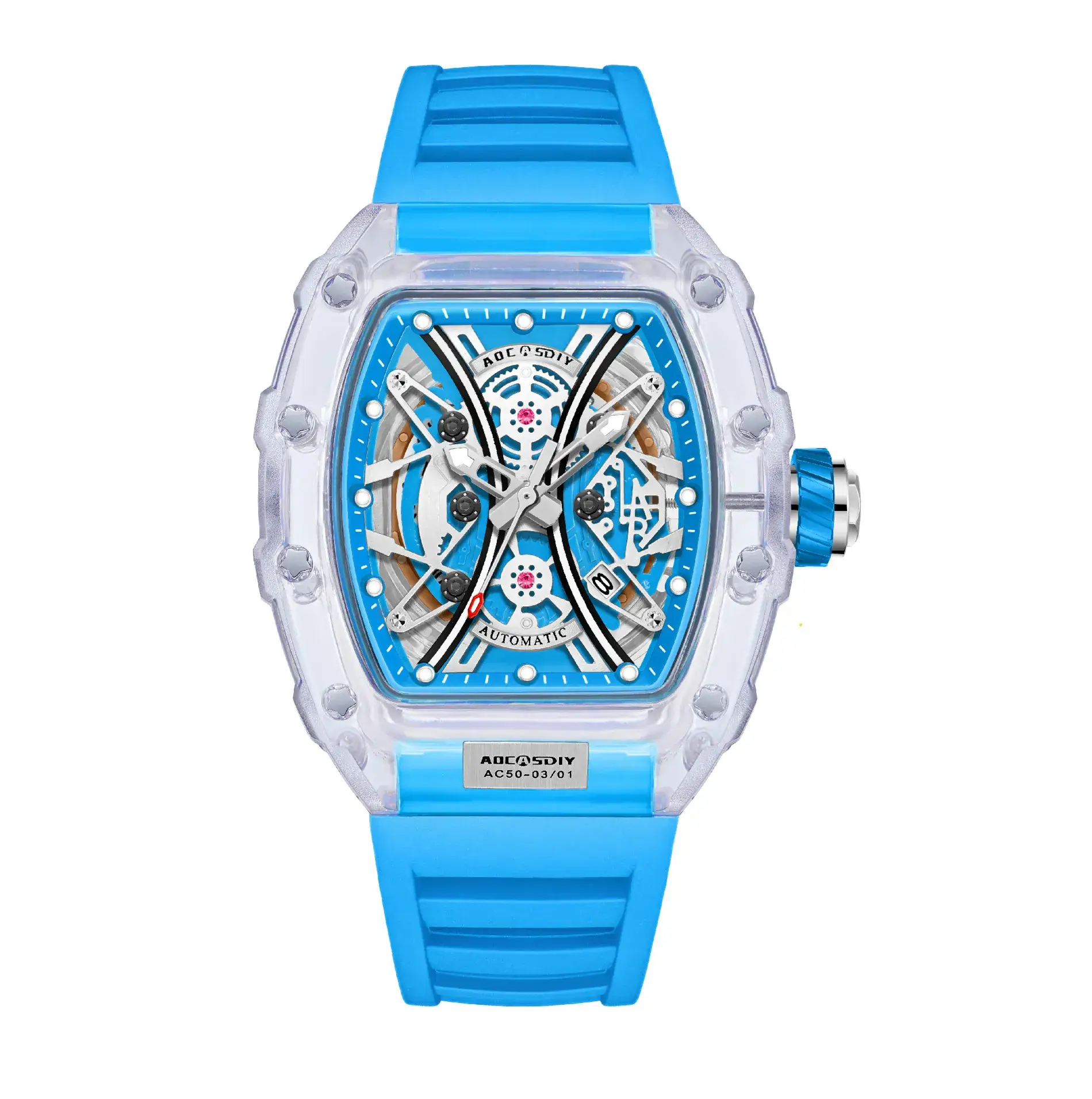 Men's Transparent Quartz Watch with Luminous Dial - Image 2