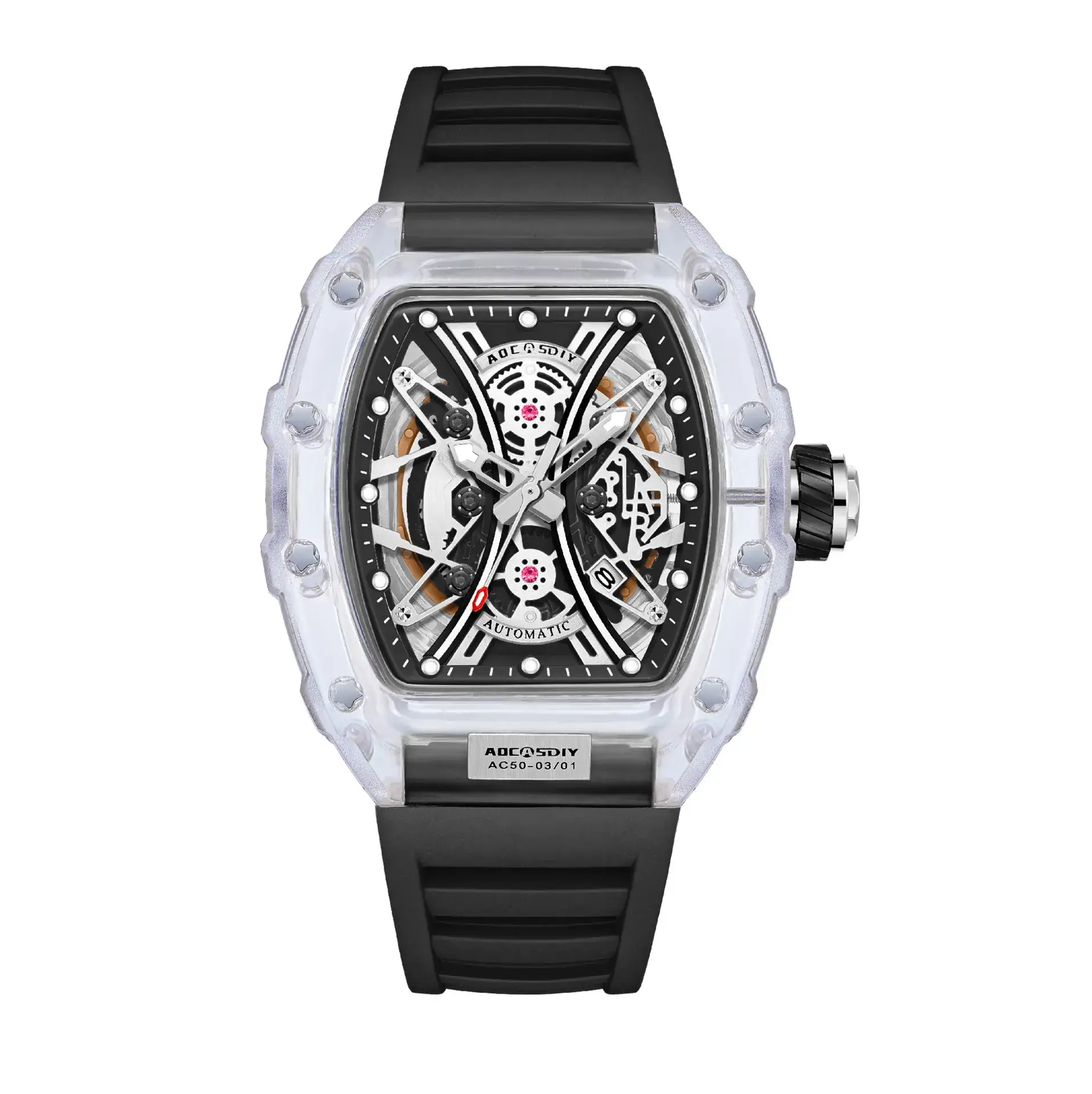Men's Transparent Quartz Watch with Luminous Dial - Image 4