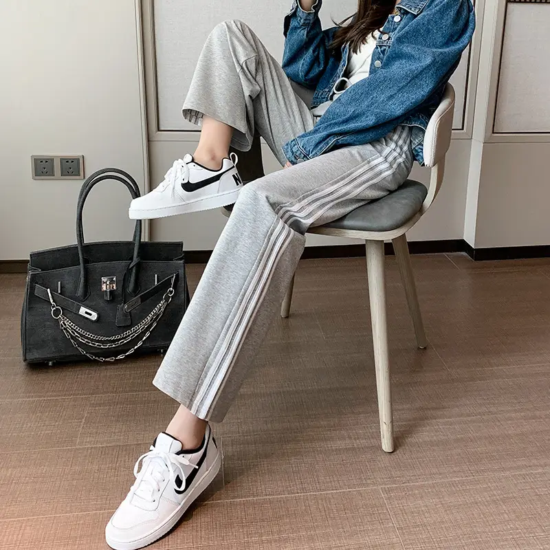 Women Black Wide Leg Striped Pants 2024 - Image 18