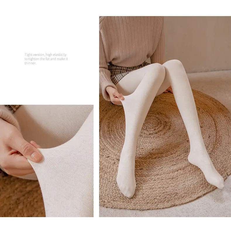 Extra Thick Lined Warm Cotton Leggings Women's Fleece Lined Tall Japanese Pantyhose — feature 27