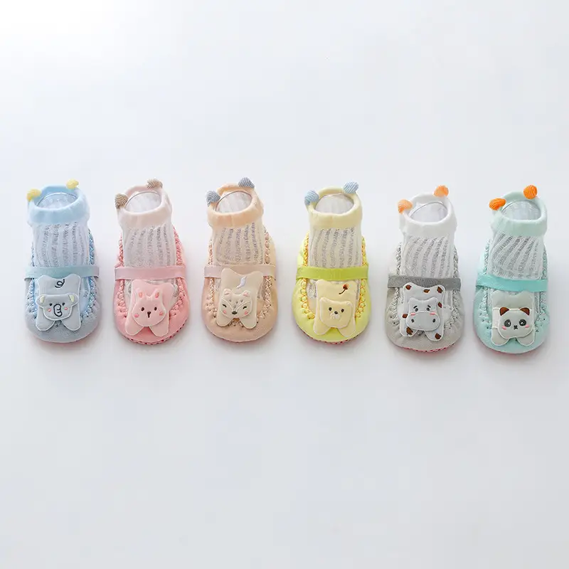 Baby Cartoon Socks Mint Green Non-Slip Indoor