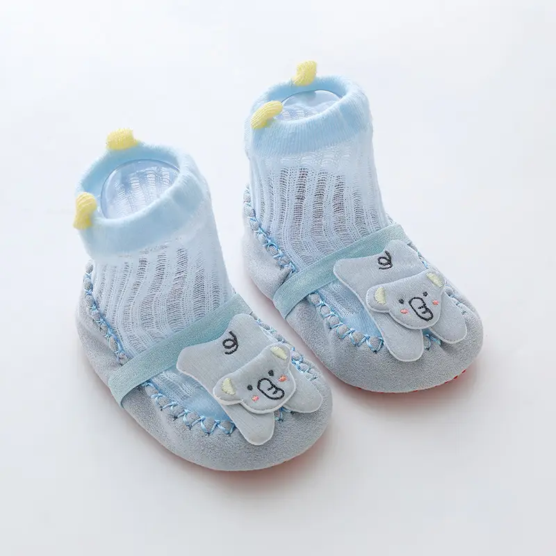 Baby Cartoon Socks Mint Green Non-Slip Indoor