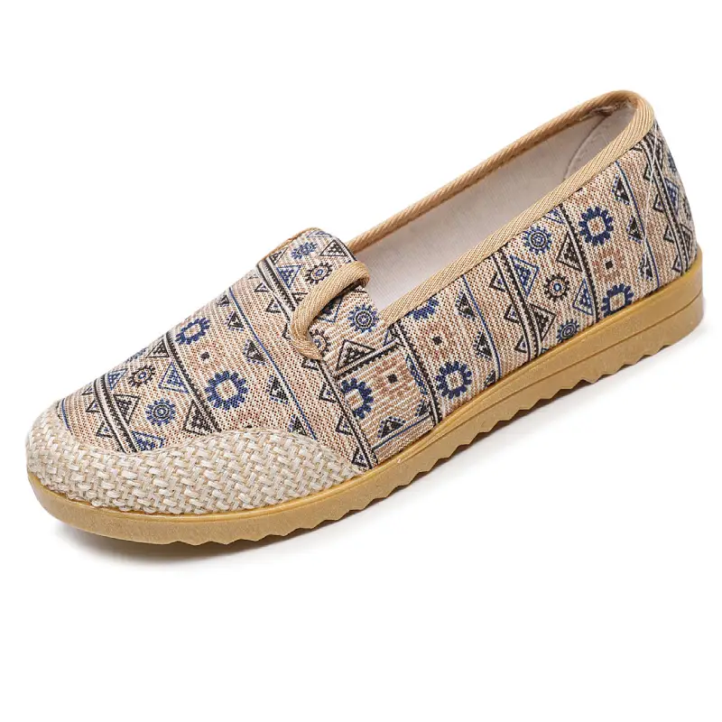 Women's New Beijing Old Cloth Shoes Non-Slip Soft Bottom Plaid Wear