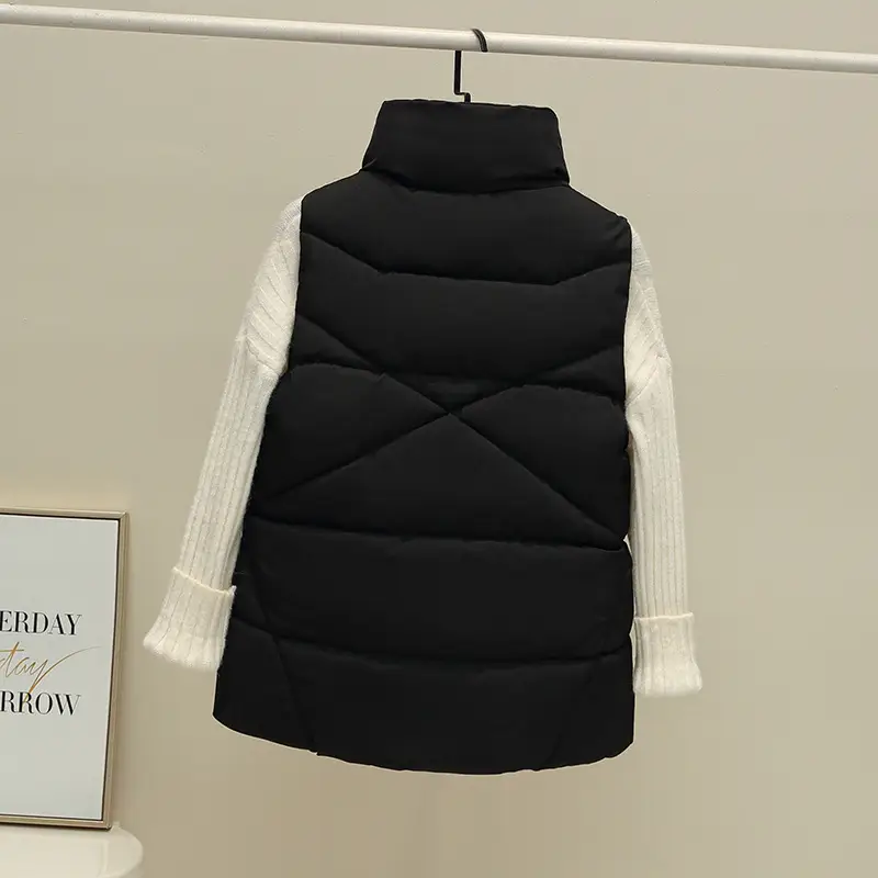Women Black K-Style Cotton Vest 2025 Winter - Image 4
