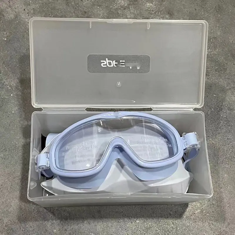 High-Definition Swimming Goggles with Large Frame for Boys and Girls with Earplugs Waterproof and Anti-Fog Casual Swimming Goggles