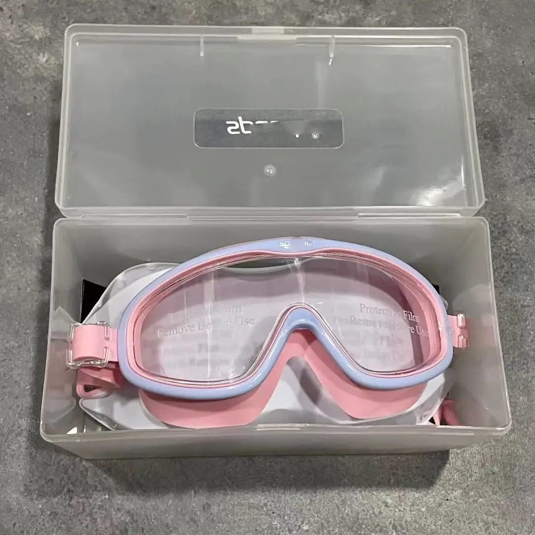 High-Definition Swimming Goggles with Large Frame for Boys and Girls with Earplugs Waterproof and Anti-Fog Casual Swimming Goggles — feature 4