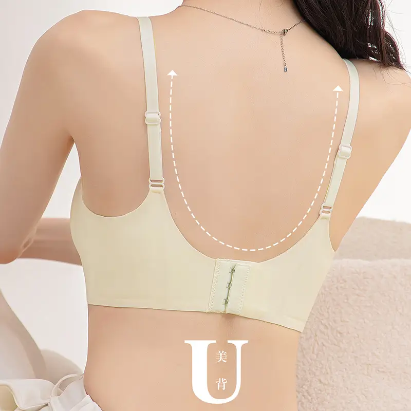 Non-marking Naked Underwear Women's Thin Jelly Soft Support Anti-sagging Adjustable Non-steel Ring Ultra-soft Bra