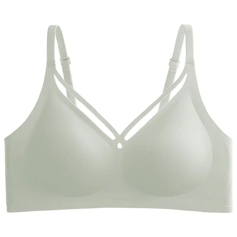 Non-marking Naked Underwear Women's Thin Jelly Soft Support Anti-sagging Adjustable Non-steel Ring Ultra-soft Bra