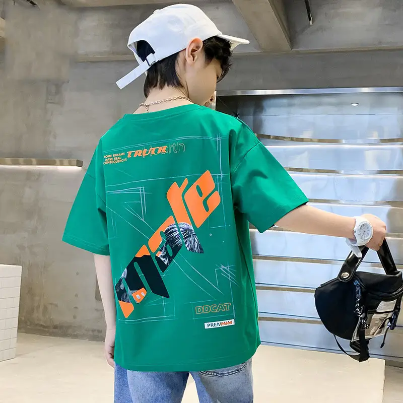 Blue Cotton T-Shirt for Boys Girls Summer Wear