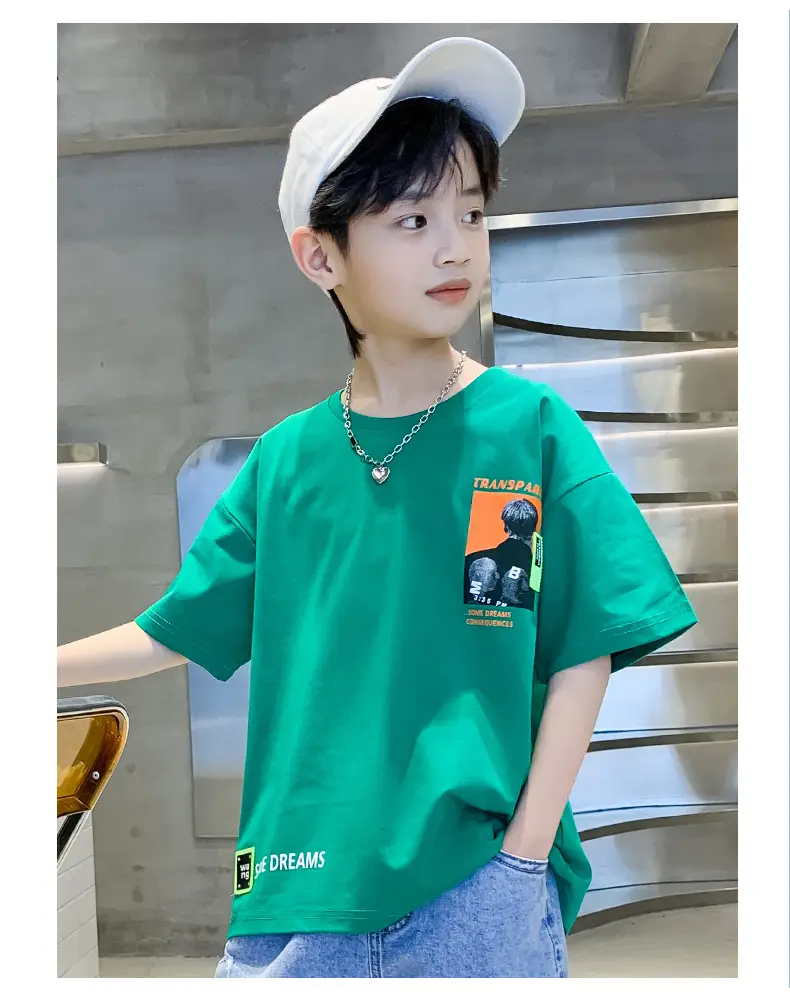 Blue Cotton T-Shirt for Boys Girls Summer Wear — feature 10
