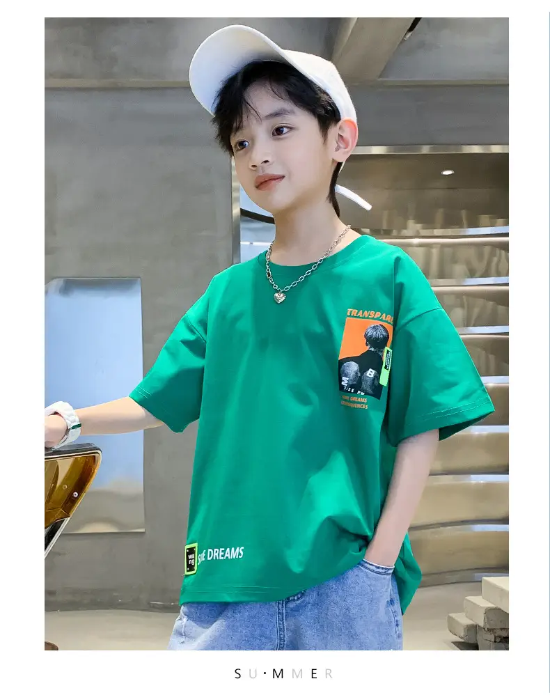 Blue Cotton T-Shirt for Boys Girls Summer Wear — feature 12