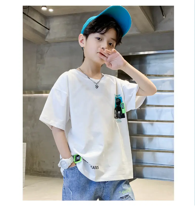 Blue Cotton T-Shirt for Boys Girls Summer Wear — feature 18