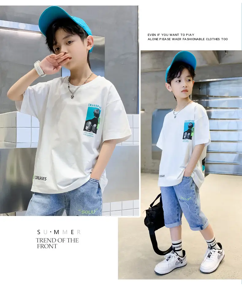 Blue Cotton T-Shirt for Boys Girls Summer Wear — feature 21