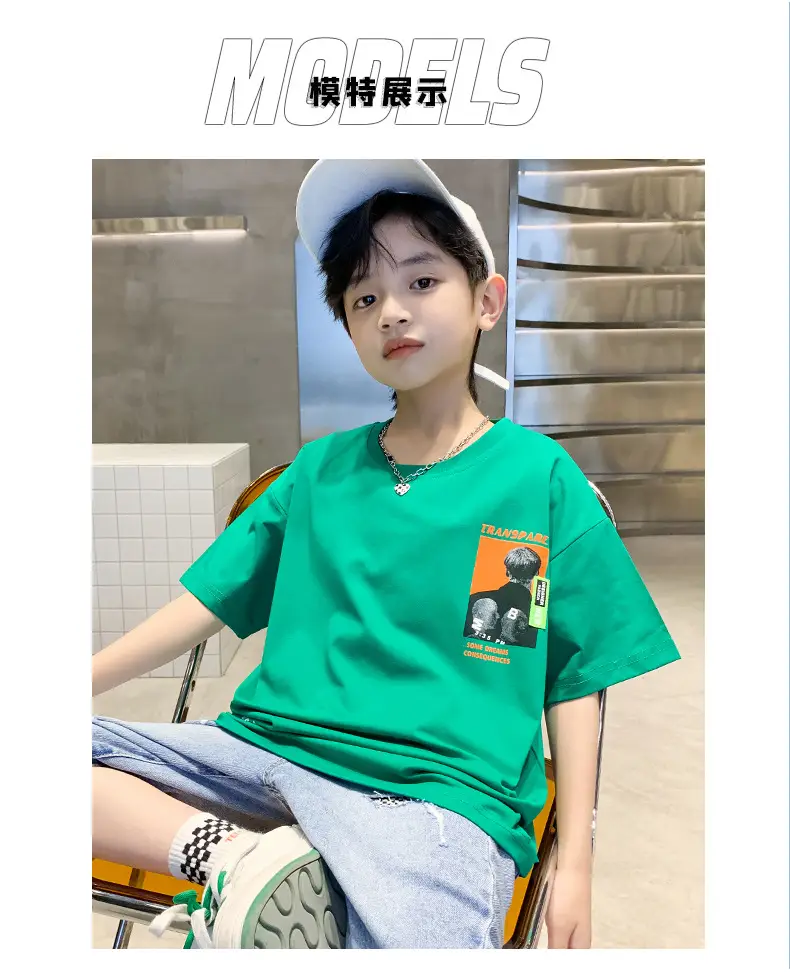 Blue Cotton T-Shirt for Boys Girls Summer Wear — feature 8