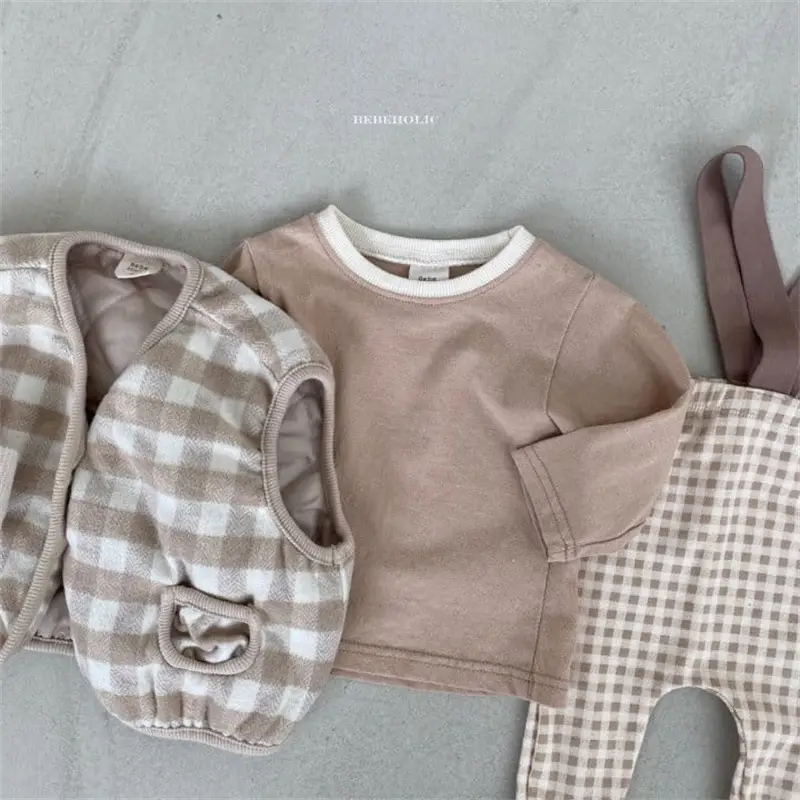 Baby Hooded T-Shirt Set White Striped Korean Style - Image 2