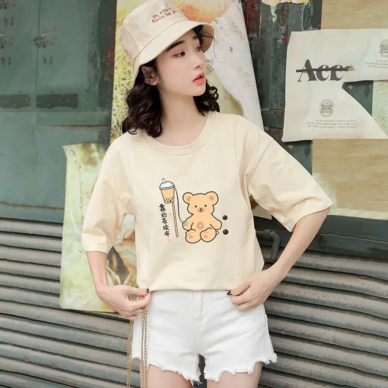 Summer Breastfeeding Outerwear Anti-Running Loose Half Sleeve Women — feature 10