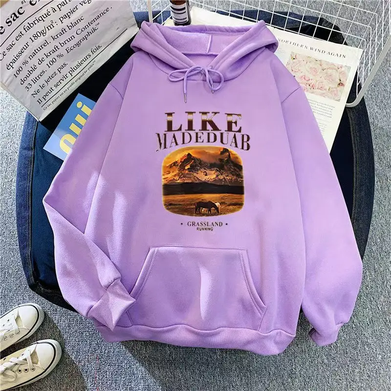 Women Black Fleece Hoodie Like Madeduab Graphic