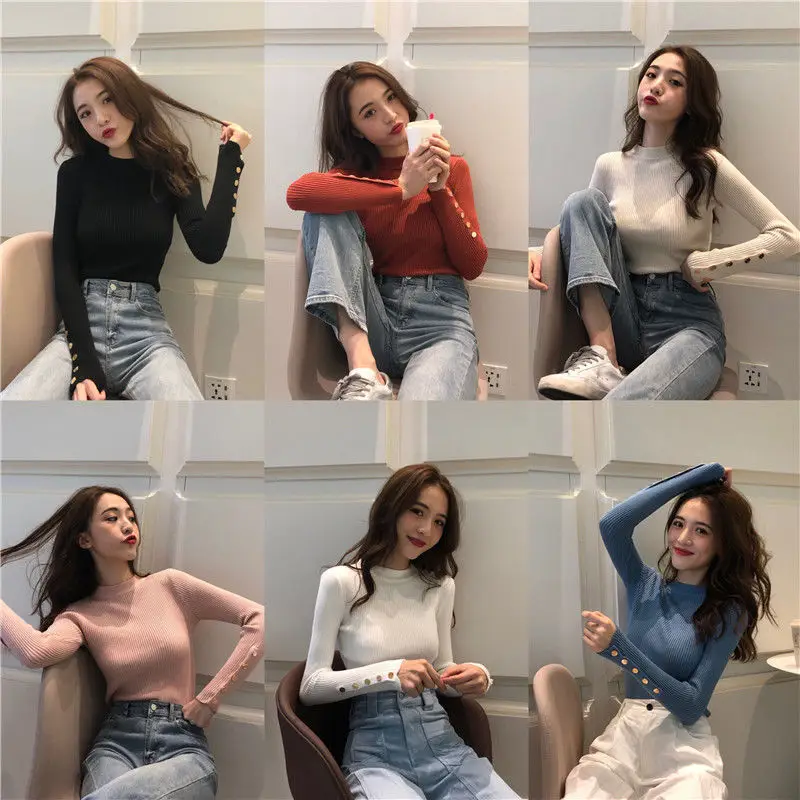 New Korean Style Slim Fit Turtleneck Sweater