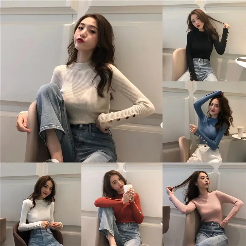 New Korean Style Slim Fit Turtleneck Sweater — feature 1