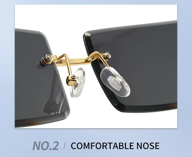 Women Square Gradient Ocean Sunglasses Frameless Cut Edge — feature 16