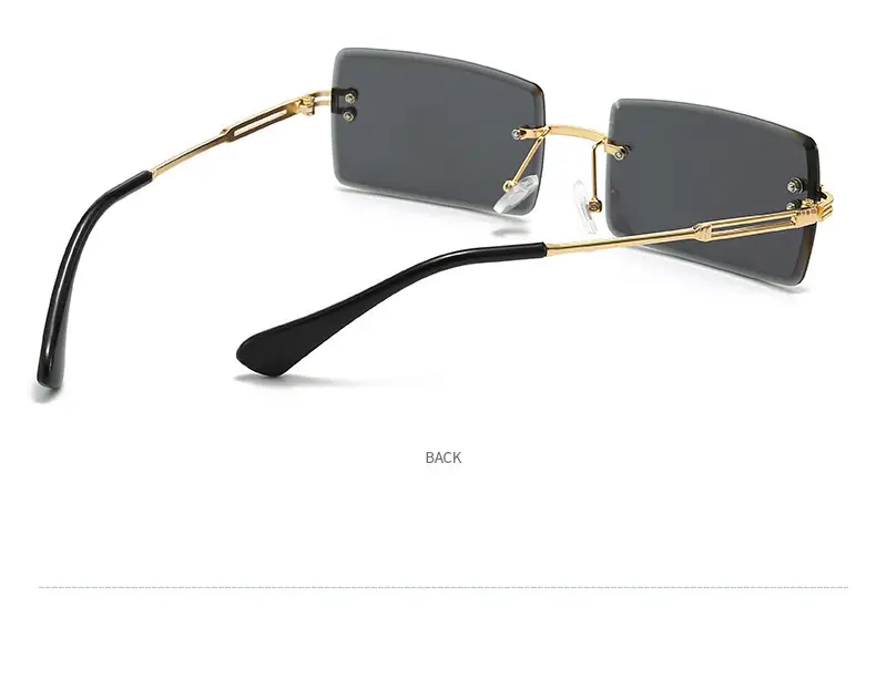 Women Square Gradient Ocean Sunglasses Frameless Cut Edge — feature 23