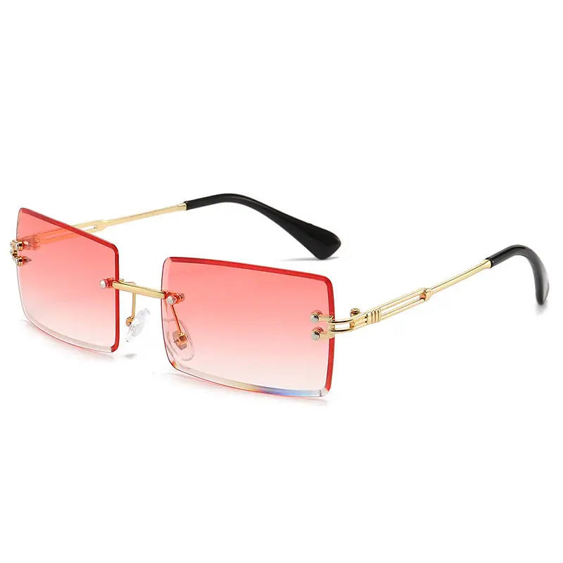 Women Square Gradient Ocean Sunglasses Frameless Cut Edge - Image 10