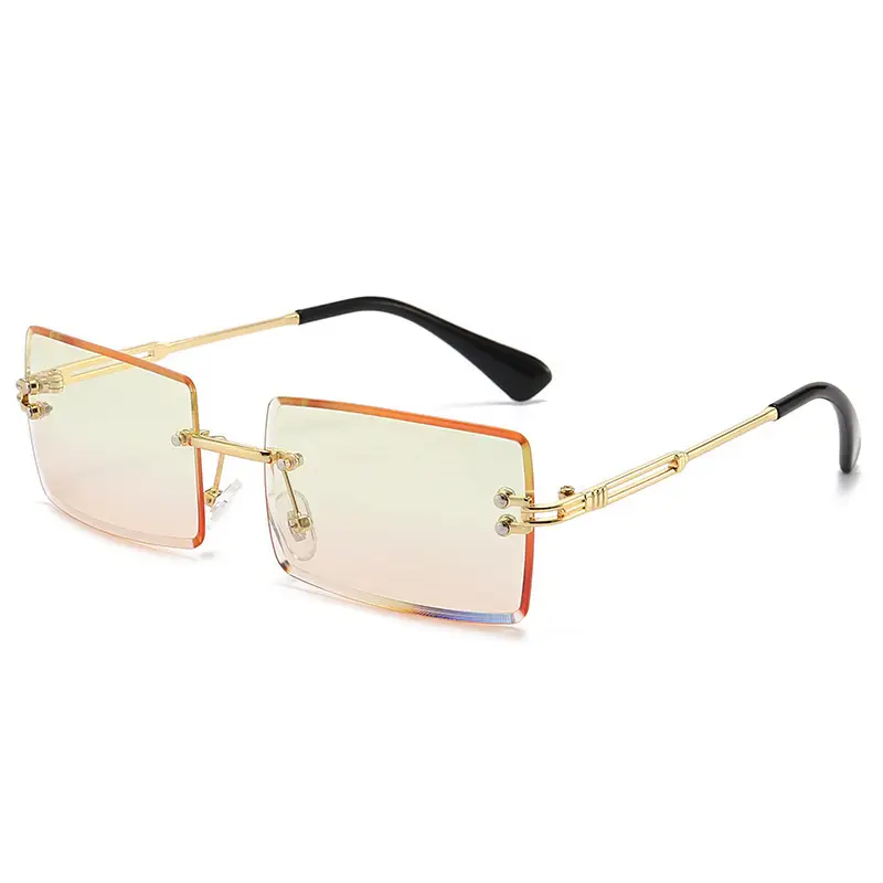Women Square Gradient Ocean Sunglasses Frameless Cut Edge - Image 12