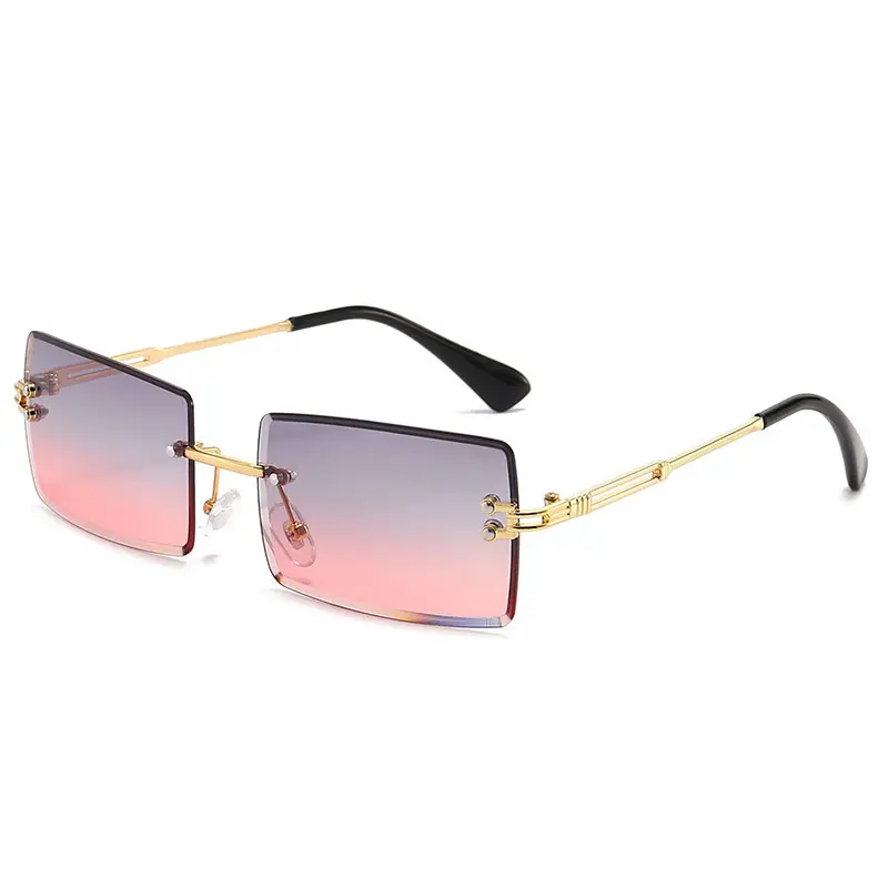 Women Square Gradient Ocean Sunglasses Frameless Cut Edge - Image 15