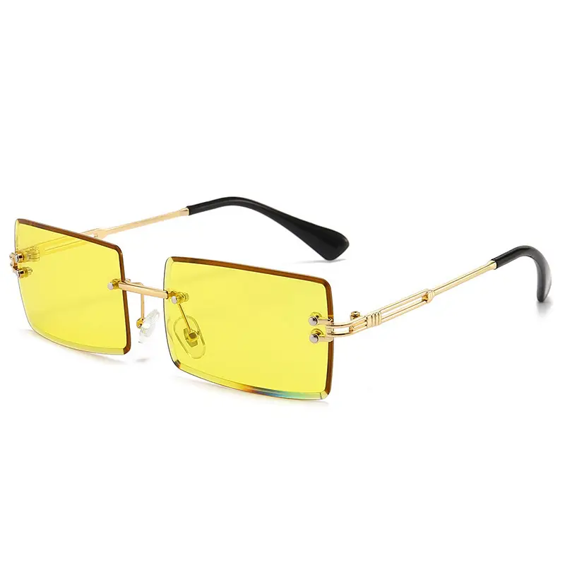 Women Square Gradient Ocean Sunglasses Frameless Cut Edge - Image 2
