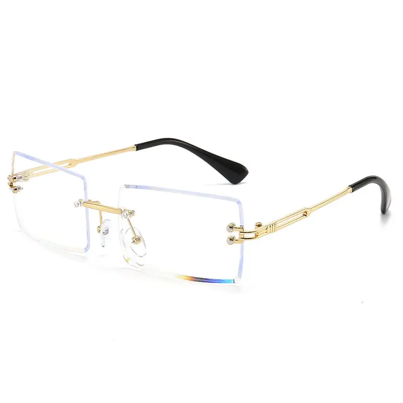 Women Square Gradient Ocean Sunglasses Frameless Cut Edge - Image 3