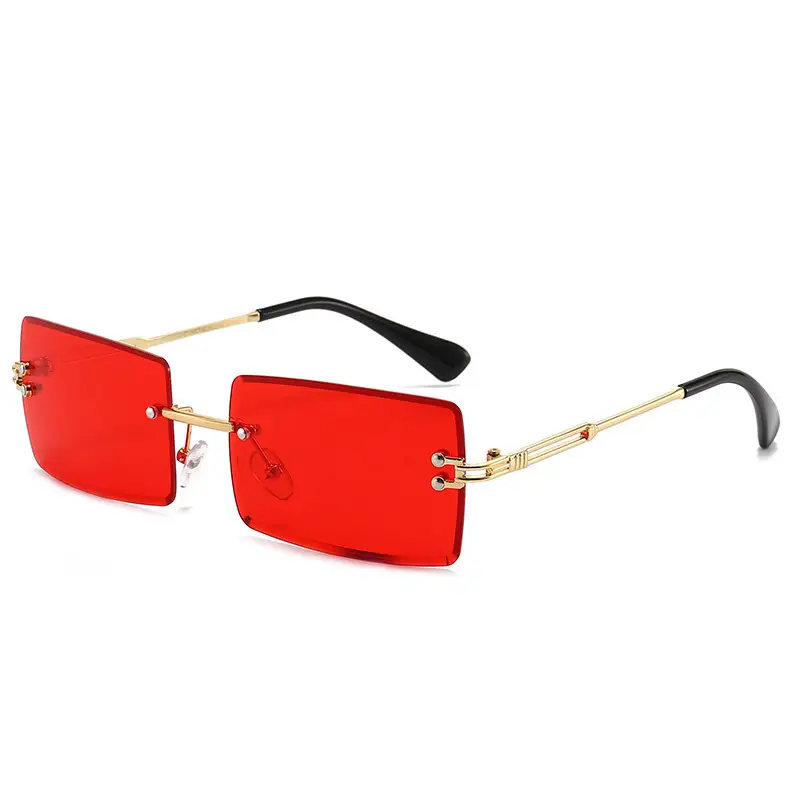 Women Square Gradient Ocean Sunglasses Frameless Cut Edge - Image 4
