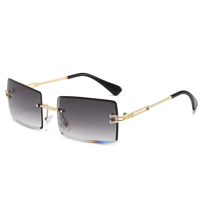Women Square Gradient Ocean Sunglasses Frameless Cut Edge - Image 5