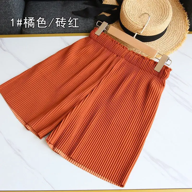 Women 3 Beige Wide Leg Shorts Mid Length Slimming — feature 22