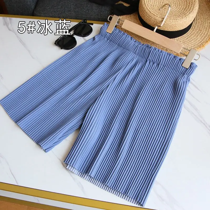 Women 3 Beige Wide Leg Shorts Mid Length Slimming — feature 25