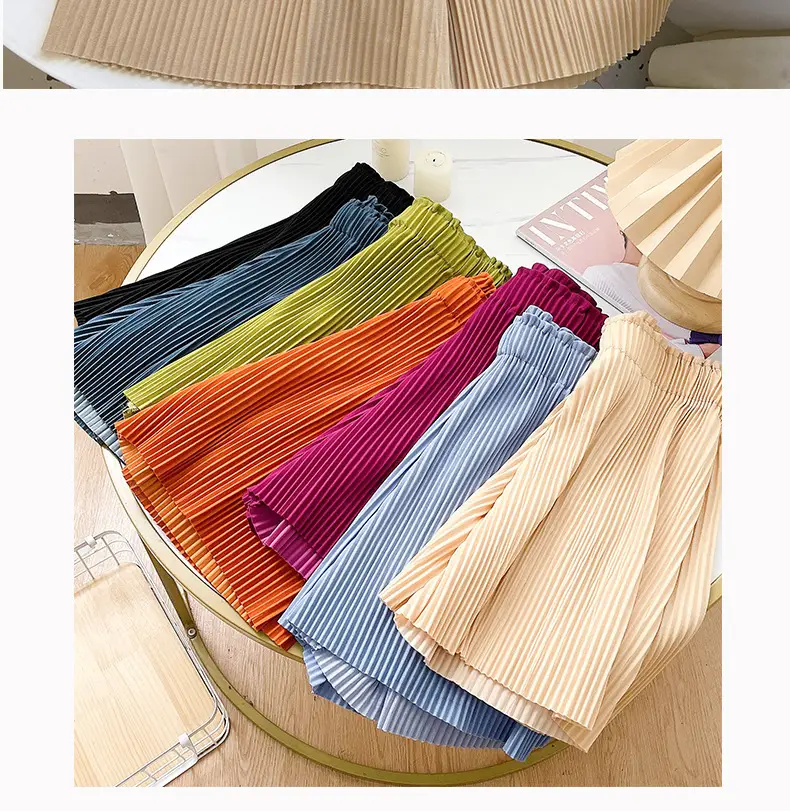 Women 3 Beige Wide Leg Shorts Mid Length Slimming — feature 6