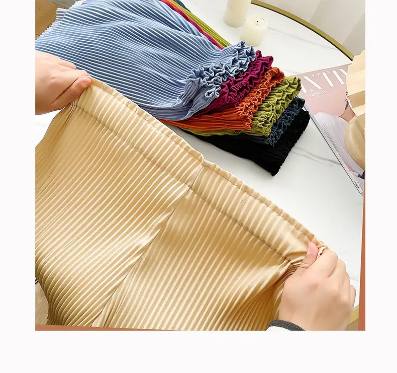 Women 3 Beige Wide Leg Shorts Mid Length Slimming — feature 7