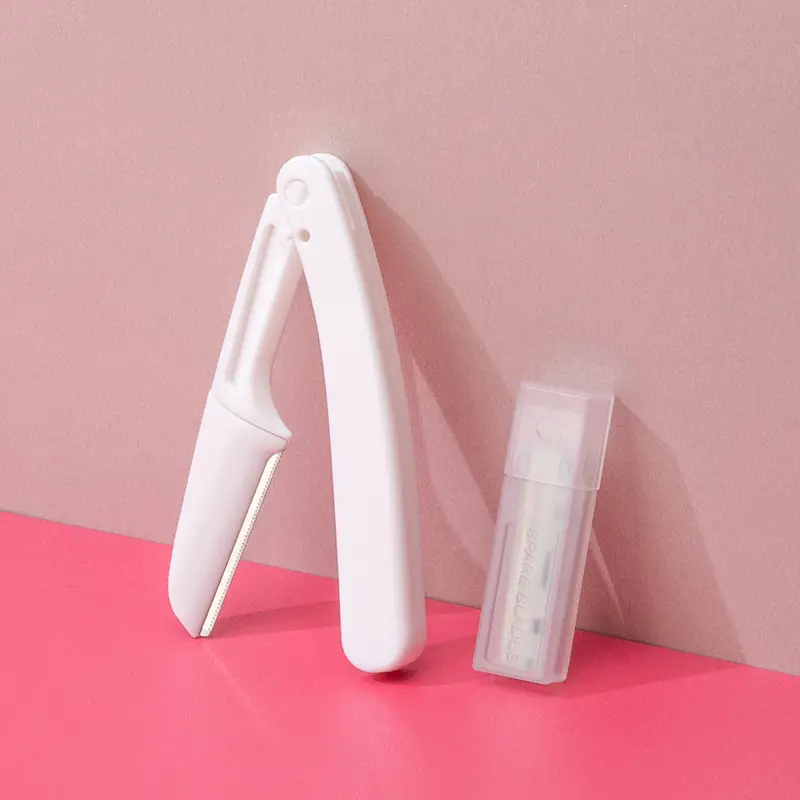Pink Anti-Scratch Eyebrow Knife Set for Women - Image 2