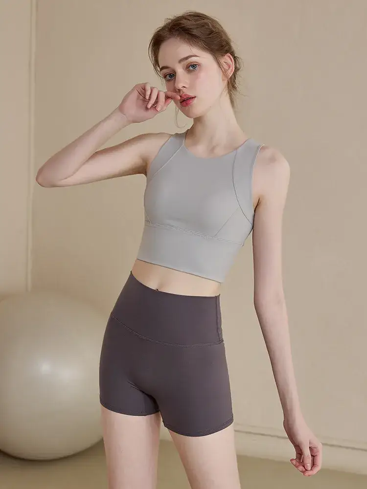 Women's Grey High Waist Sports Bra Pants Set