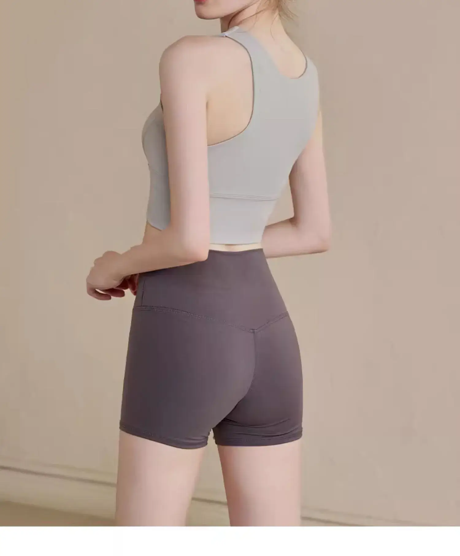 Women's Grey High Waist Sports Bra Pants Set — feature 11