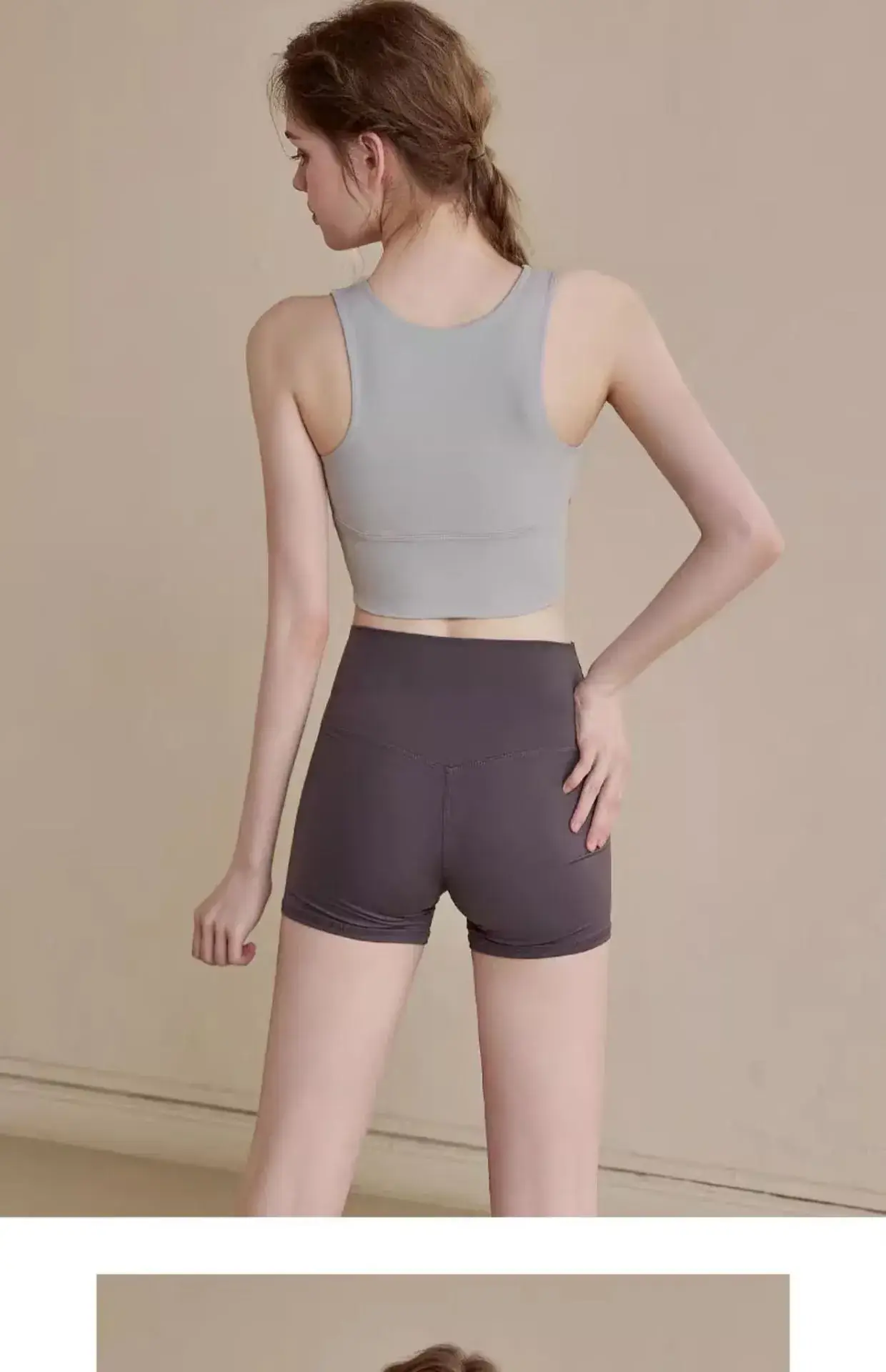 Women's Grey High Waist Sports Bra Pants Set — feature 9