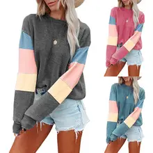 Women 2025 Cotton Pullover Sweatshirt Contrast Color Spring Autumn โ feature 11