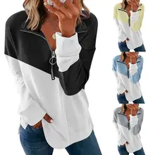 Women 2025 Cotton Pullover Sweatshirt Contrast Color Spring Autumn โ feature 3