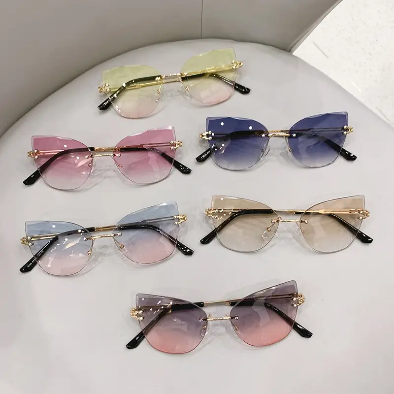 Cat Eye Gradient Sunglasses Gold Frame Europe US - Image 10