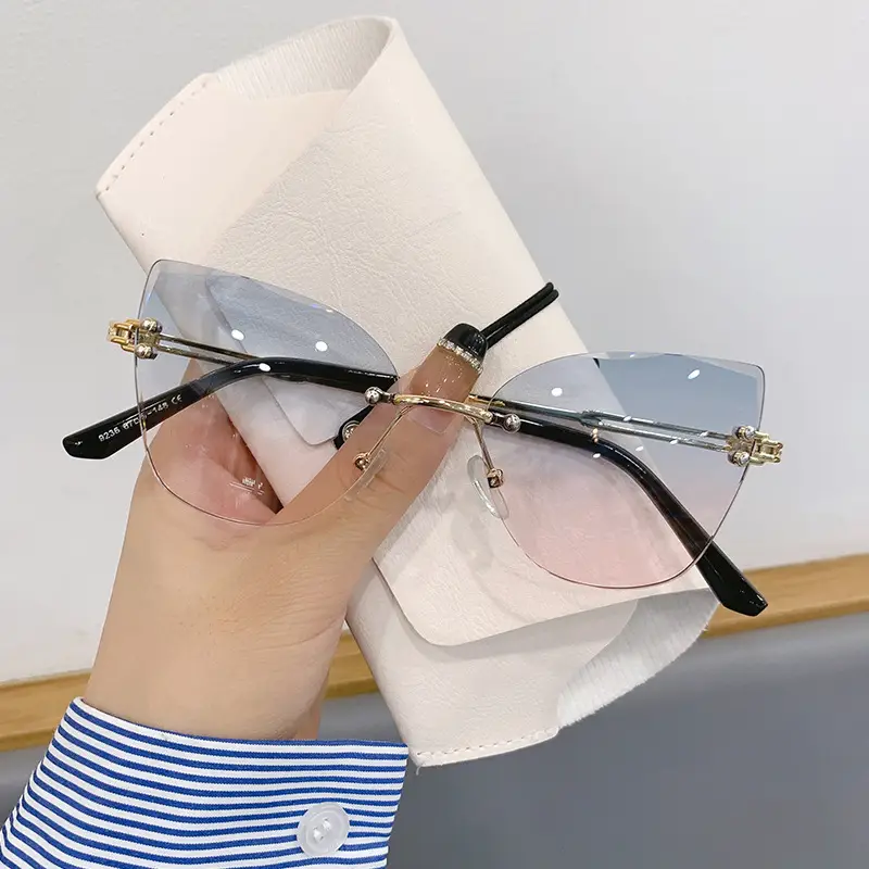 Cat Eye Gradient Sunglasses Gold Frame Europe US - Image 2