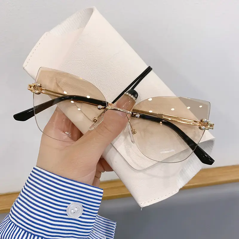 Cat Eye Gradient Sunglasses Gold Frame Europe US - Image 3