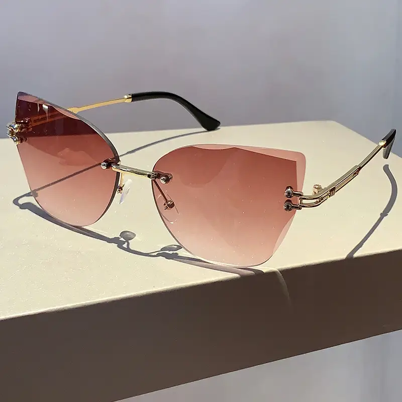 Cat Eye Gradient Sunglasses Gold Frame Europe US - Image 5